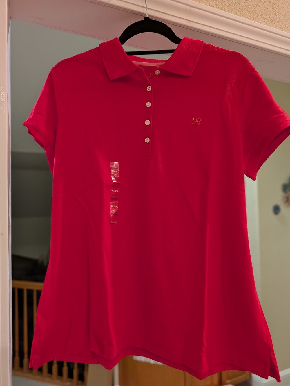 Izod Women's Short Sleeve Cotton Polo in Magenta XL
